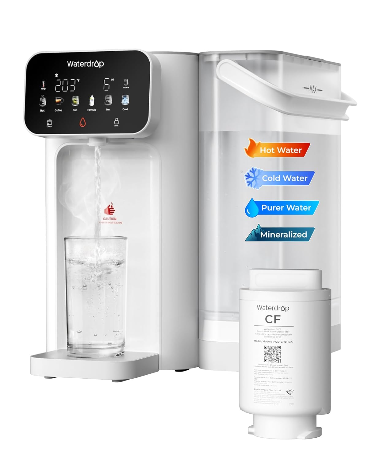 Waterdrop CT01 Instant Hot and Cold Countertop Dispenser