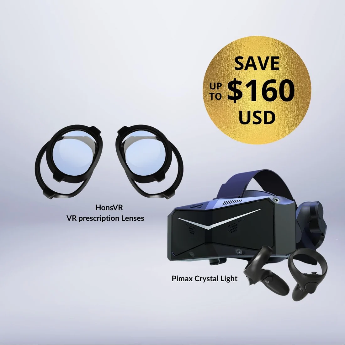 Pimax Crystal Light with free HonsVR prescription lenses bundle