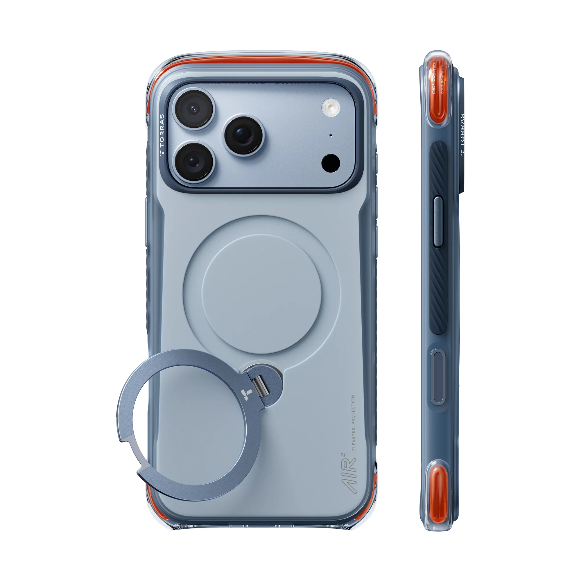 TORRAS Ostand Q3 Air Pro case showing the 360-degree rotating kickstand